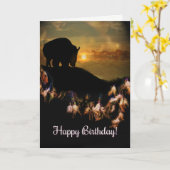 De inheemse Amerikaanse Verjaardag van de Buffels Kaart (Gele Bloem)