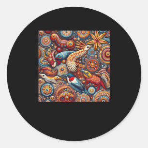 De inheemse cultuur van Australië Aboriginal kunst Ronde Sticker