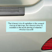 "De inherente fout van het kapitalisme is de ongel Bumpersticker (Op auto)