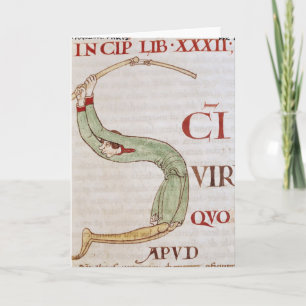 De initialen die van Historiated een" man Notitiekaartje