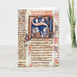 De initialen die van Historiated" Paus Gregory Notitiekaartje