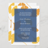 De inkgo laat de gouden herfstbruiloft van de mari kaart (Voorkant / Achterkant)