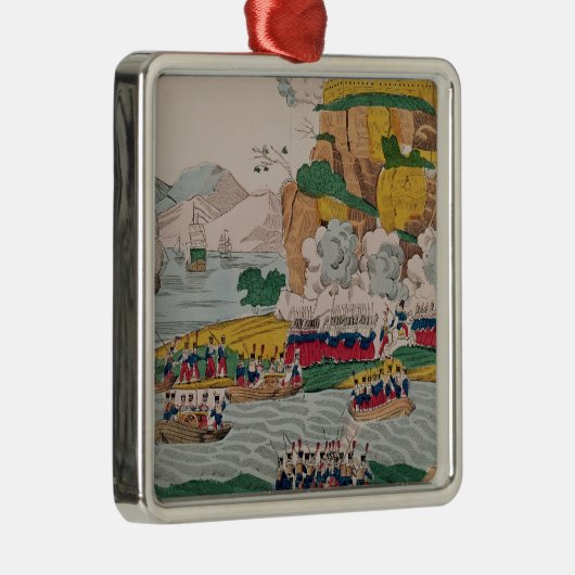 De inname van Algiers door de Fransen Metalen Ornament (Rechts)