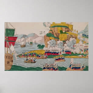 De inname van Algiers door de Fransen Poster