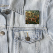 De inname van Constantinopel (olie op doek) Vierkante Button 5,1 Cm (In situ)