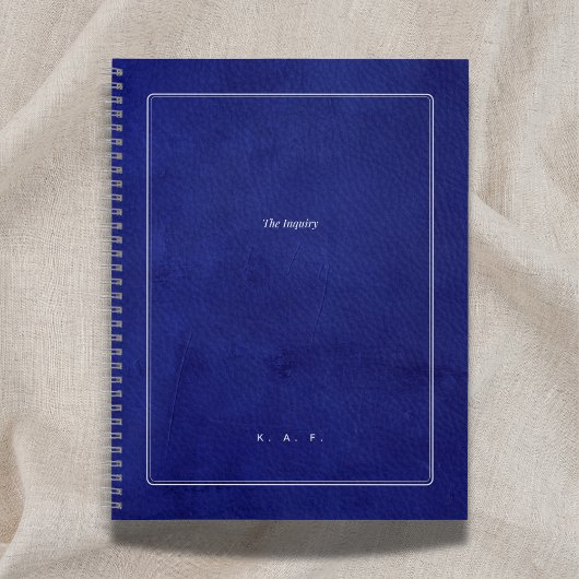 De Inquiry | Indigo Leer & Zilveren Afstuderen Notitieboek