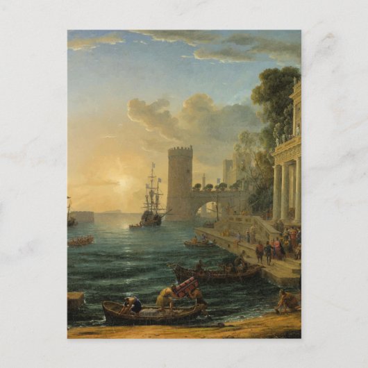 De inscheping van de koningin van Sheba Briefkaart (Voorkant)