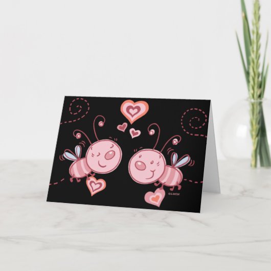 De insecten van de liefde! Wenskaart Feestdagen Kaart (Voorkant)