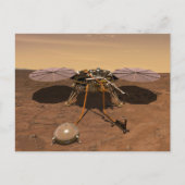 De Insight Lander opererend op het oppervlak van M Briefkaart (Voorkant)