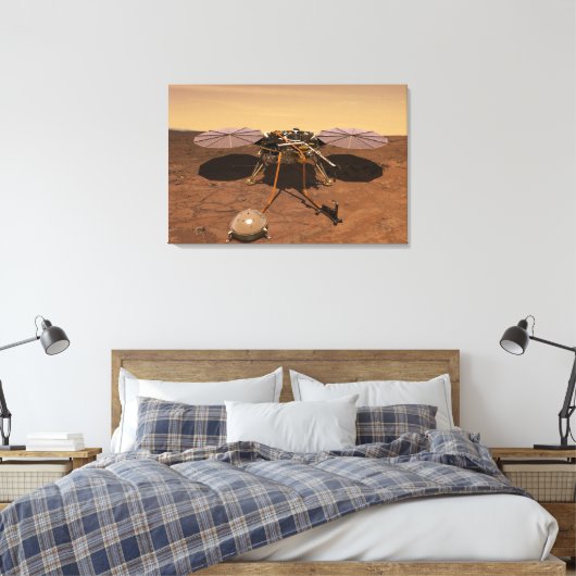 De Insight Lander opererend op het oppervlak van M Canvas Afdruk (Insitu (Slaapkamer))