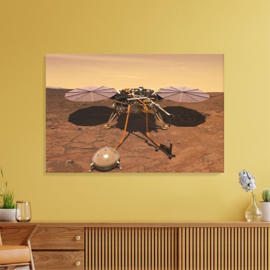 De Insight Lander opererend op het oppervlak van M Canvas Afdruk (Insitu (Woonkamer))