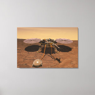 De Insight Lander opererend op het oppervlak van M Canvas Afdruk