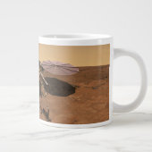 De Insight Lander opererend op het oppervlak van M Grote Koffiekop (Rechts)