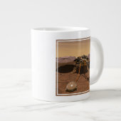 De Insight Lander opererend op het oppervlak van M Grote Koffiekop (Voorkant rechts)