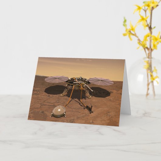 De Insight Lander opererend op het oppervlak van M Kaart (Gele Bloem)