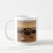 De Insight Lander opererend op het oppervlak van M Koffiemok (Links)