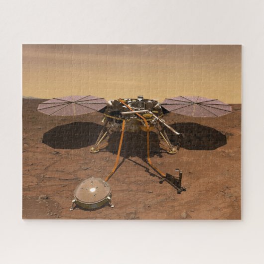 De Insight Lander opererend op het oppervlak van M Legpuzzel (Horizontaal)