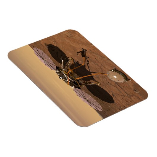 De Insight Lander opererend op het oppervlak van M Magneet (Rechterzijde)