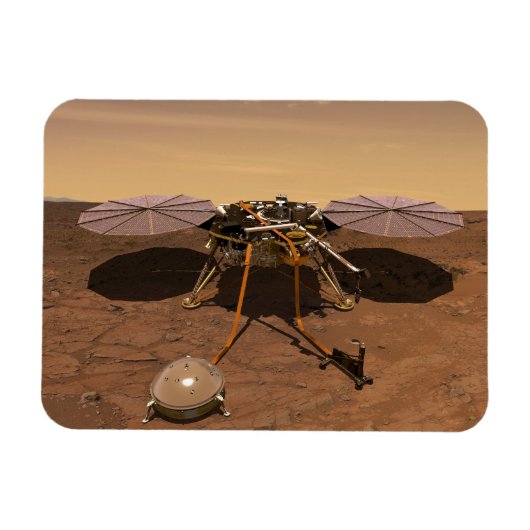 De Insight Lander opererend op het oppervlak van M Magneet (Horizontaal)