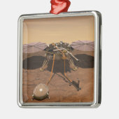 De Insight Lander opererend op het oppervlak van M Metalen Ornament (Links)