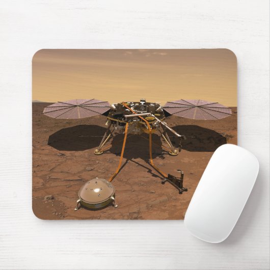 De Insight Lander opererend op het oppervlak van M Muismat (Met muis)