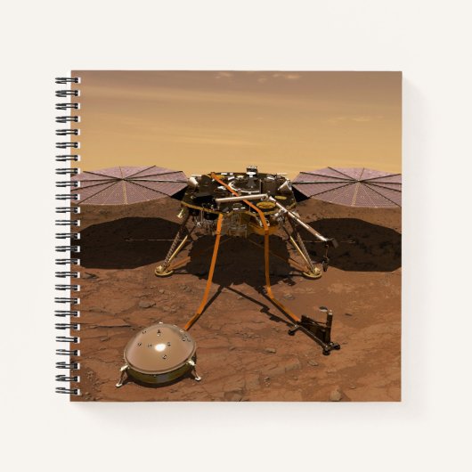 De Insight Lander opererend op het oppervlak van M Notitieboek (Voorkant)