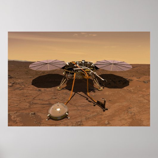 De Insight Lander opererend op het oppervlak van M Poster (Voorkant)