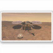 De Insight Lander opererend op het oppervlak van M Sticker (Voorkant)