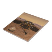 De Insight Lander opererend op het oppervlak van M Tegeltje (Zijkant)