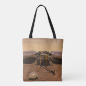 De Insight Lander opererend op het oppervlak van M Tote Bag (Achterkant)
