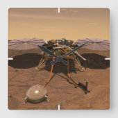 De Insight Lander opererend op het oppervlak van M Vierkante Klok (Voorkant)