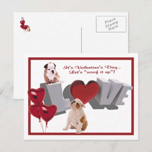 De Inslag van de buldog het omhoog het Briefkaart (Voorkant / Achterkant)