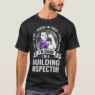 De inspecteur van de bouw houdt op wanneer ik klaa t-shirt