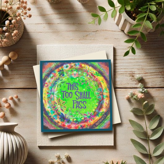 De inspiratiebron "ook dit zal" notitiekaartje