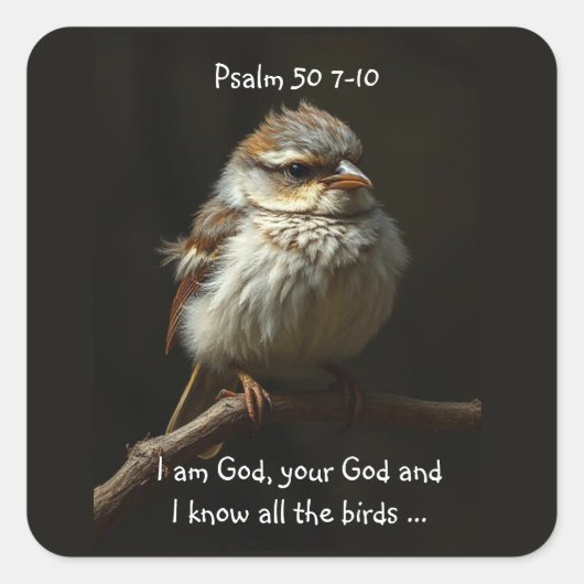 De Inspirerend Bijbel citeert Psalm 50 Vierkante Sticker (Voorkant)
