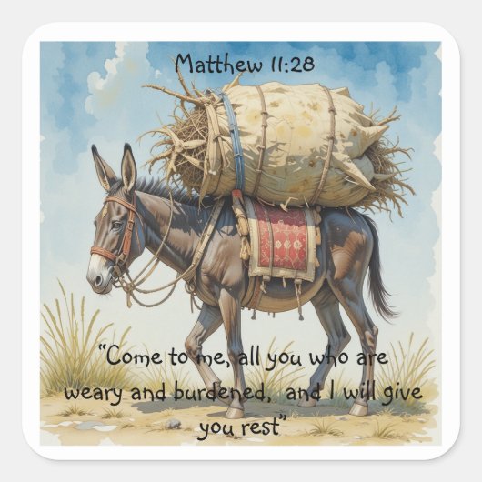 De Inspirerend bijbeltekst citeert Matt Vierkante Sticker (Voorkant)