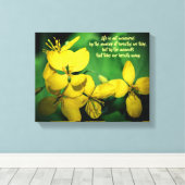 De Inspirerend Bloemen van het Citaat van het leve Canvas Afdruk (Insitu (Houten vloer))