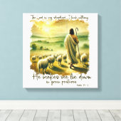 De Inspirerend Christelijke Heer is mijn Herder Canvas Afdruk (Insitu (Houten vloer))