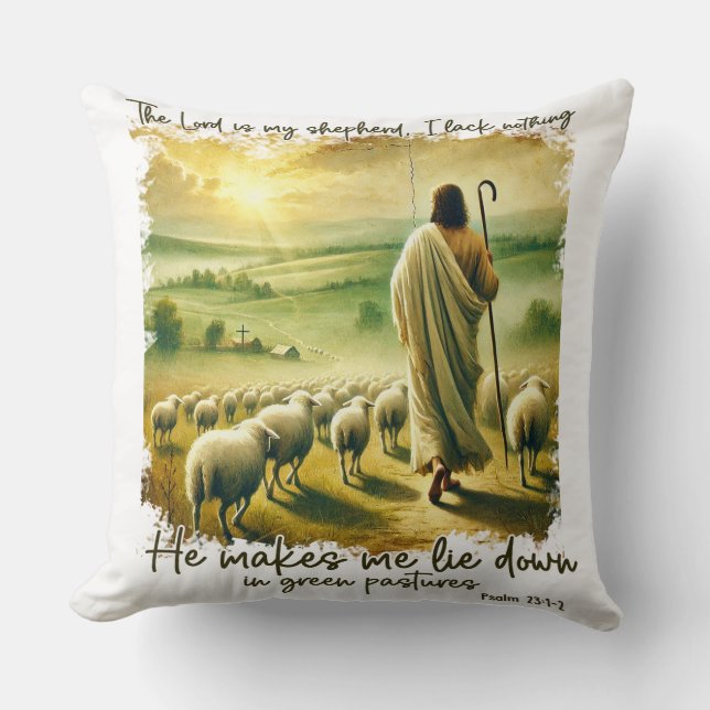 De Inspirerend Christelijke Heer is mijn Herder Kussen (Voorkant)