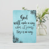 De Inspirerend Faith Quote God zal een weg vinden (Staand voorkant)