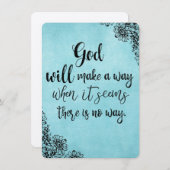 De Inspirerend Faith Quote God zal een weg vinden (Voorkant / Achterkant)