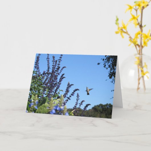 De inspirerend kaart van de Kolibrie (Gele Bloem)