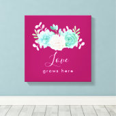 De Inspirerend liefde van het Citaat groeit hier F Canvas Afdruk (Insitu (Houten vloer))