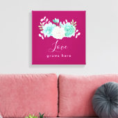 De Inspirerend liefde van het Citaat groeit hier F Canvas Afdruk (Insitu (Woonkamer))