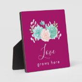 De Inspirerend liefde van het Citaat groeit hier F Fotoplaat (Voorkant)