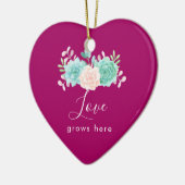 De Inspirerend liefde van het Citaat groeit hier F Keramisch Ornament (Links)