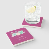 De Inspirerend liefde van het Citaat groeit hier F Stenen Onderzetter (Zijkant)