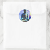 De inspirerende Boeddha Ronde Sticker (Tas)