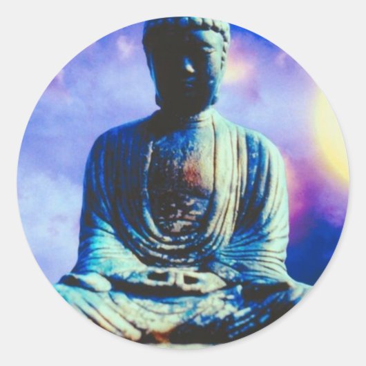 De inspirerende Boeddha Ronde Sticker (Voorkant)