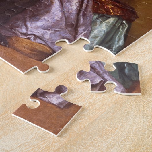 De inspirerende zalm (olie op canvas) legpuzzel (Zijkant)